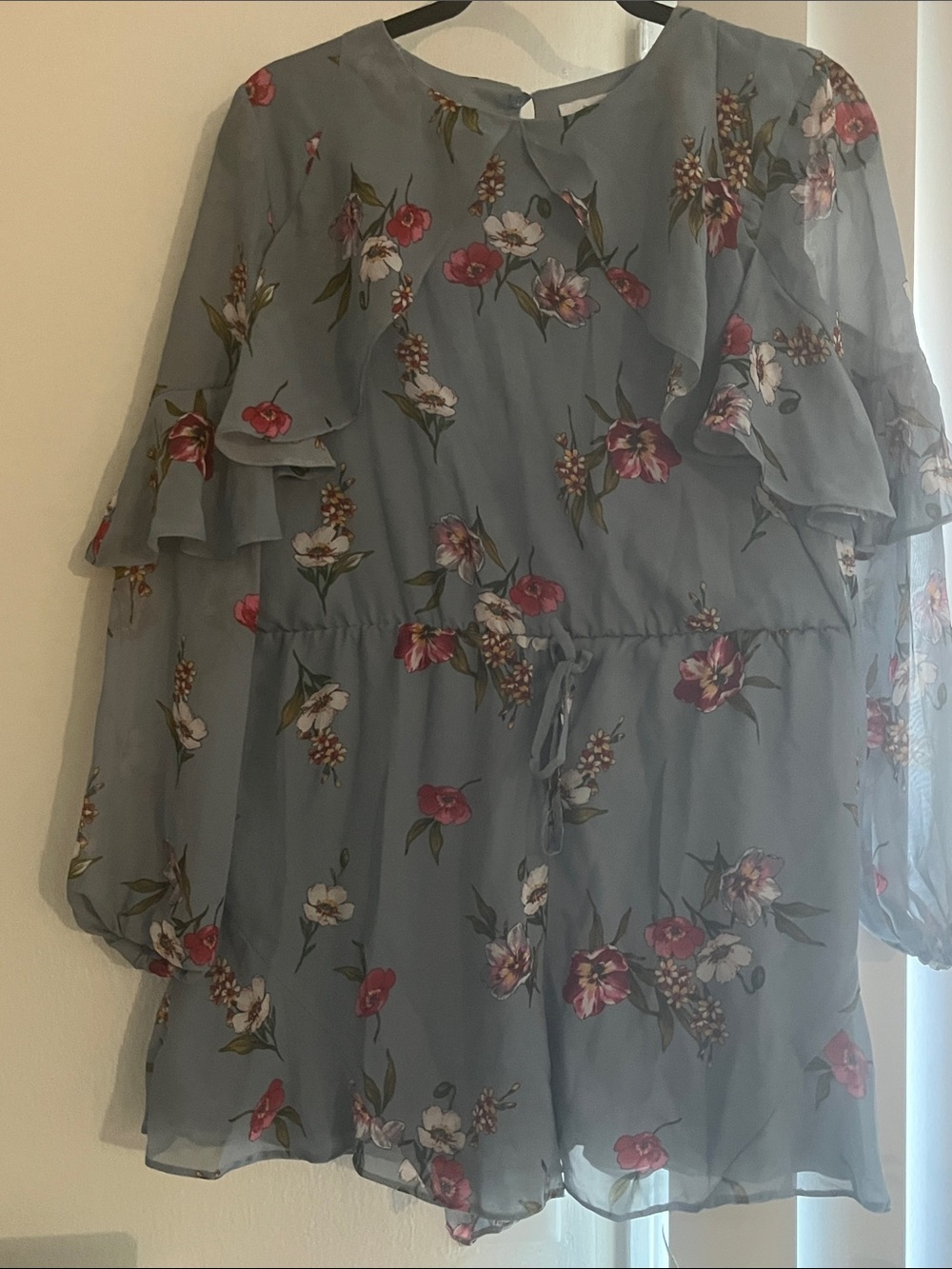 Primark Light Blue Floral Romper Shorts